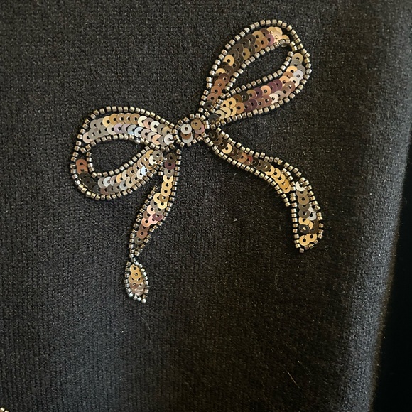 She + Sky Glitter Bow Sweater - Picture 3 of 6